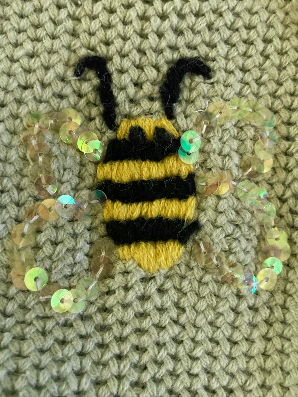 QUACKER FACTORY Vintage Bumblebee & Flower Embroidered Sweater Vest - Size 1X - Picture 3 of 8